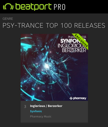 Synfonic – Inglorious / Berzerker hits #2 on Beatport