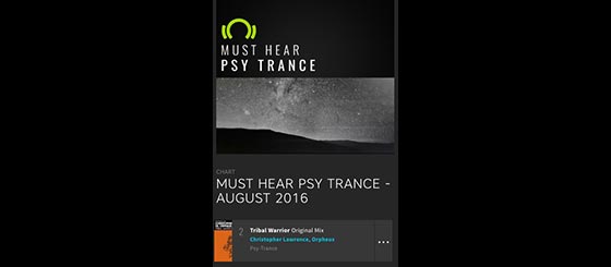 Christopher Lawrence & Orpheus – Tribal Warrior on Beatport’s 10 Must Hear Psy Trance Tracks