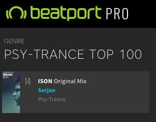 Serjan – ISON climbs to #11 on Beatport’s Singles Chart