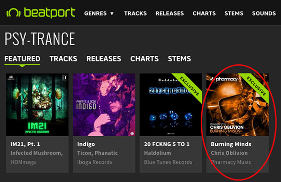 Chris Oblivion – Burning Minds is a Featured Release on Beatport